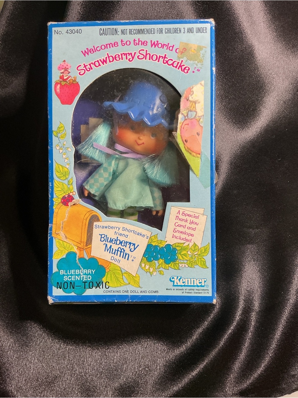 Vintage Kenner Strawberry Shortcake Blueberry Muffin Doll - Light Blue